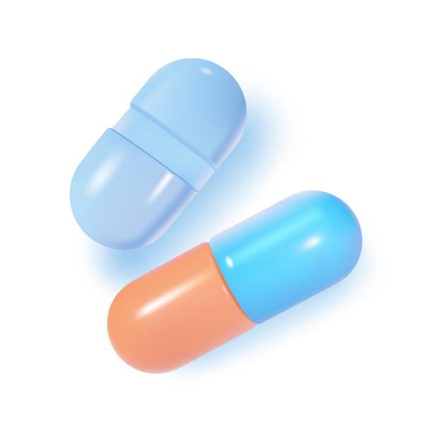 istock 3D cartoon minimal medical pills. Vector icon isolated. 1744748171