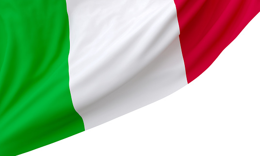 Italian flag isolated on a white background 3d render