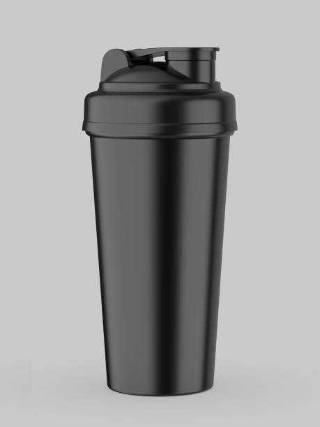 istock Blank white plastic shaker bottle with flip lid for mock up and template design. 1744748222