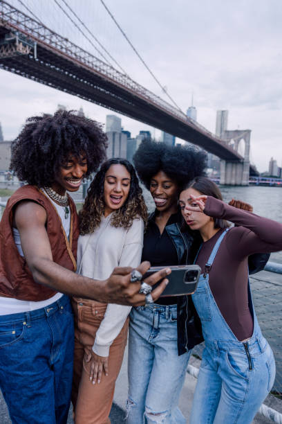istock Multi-ethnic friends taking a selfie in New York 1744748602