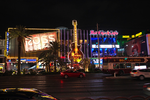 Las Vegas, United States - 06 Jul 2017: Las Vegas at night, United States