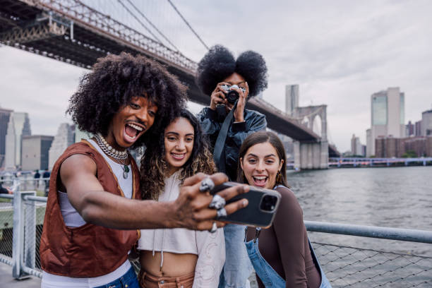 istock Multi-ethnic friends taking a selfie in New York 1744749362