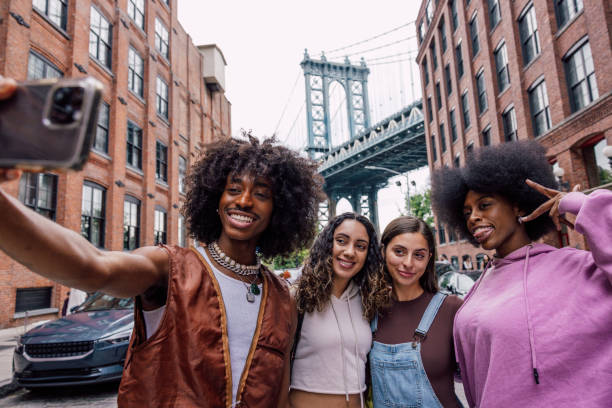 istock Multi-ethnic friends taking a selfie in New York 1744749716