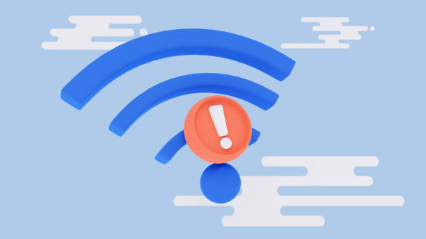 3d illustration of wifi rounter connection issues,wifi broken,wifi is not working and no internet access.3d render.