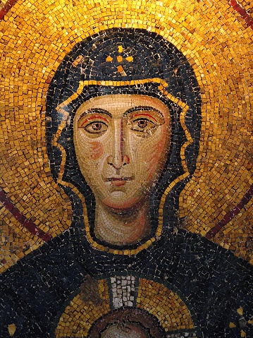 Golden Mosaic at hagia Sophia church - Istanbul