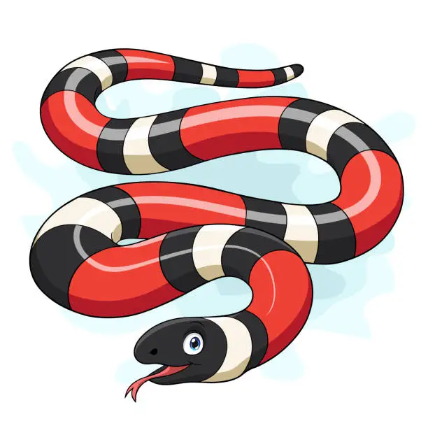 Vector illustration of Cartoon milk snake on white background