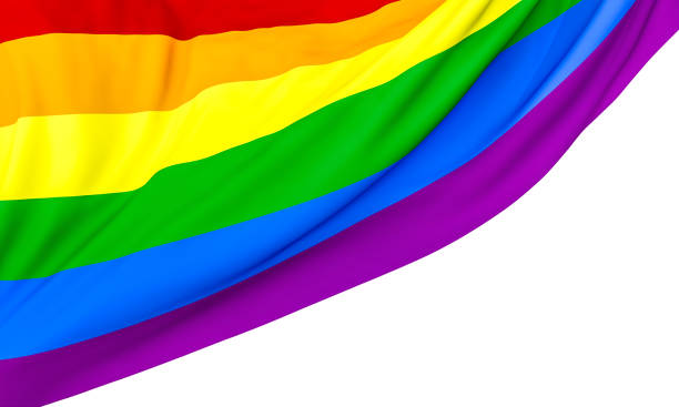 LGBT-Flagge isoliert auf weißem Hintergrund. – Foto