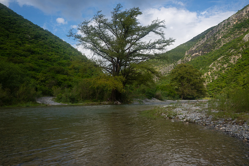 Landscape in Monterrey from Rio Pilon, rivers, water, stones, mountain