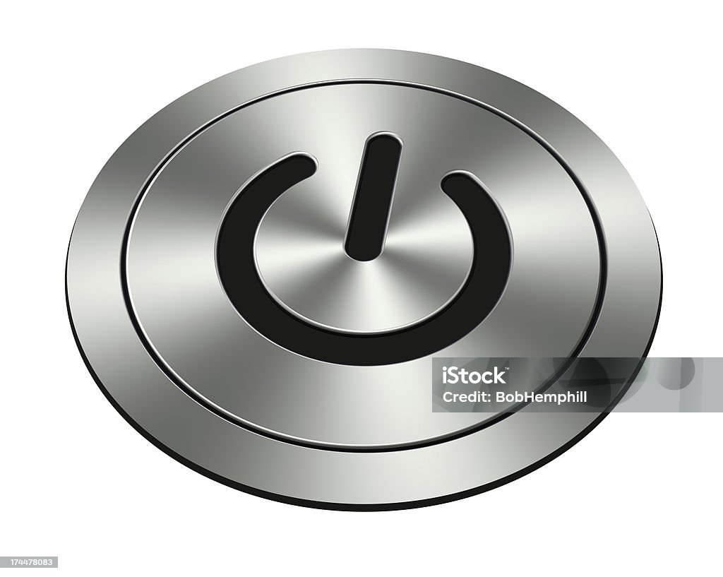 Chrome poder botão - Foto de stock de Alumínio royalty-free