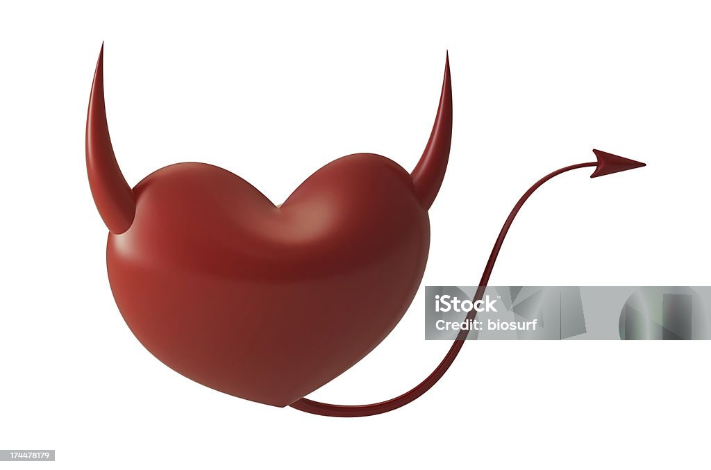 Evil heart Valentine's Day series.Evil heart. With clipping path. Celebration Event Stock Photo