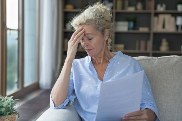 istock Upset senior elder woman shocked about health problems 1744783971
