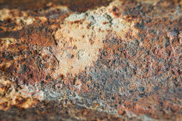 Macro grunge corrode rust iron oxidized metal textured background