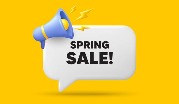 istock Spring Sale tag. Special offer price sign. 3d speech bubble banner. Vector 1744787506