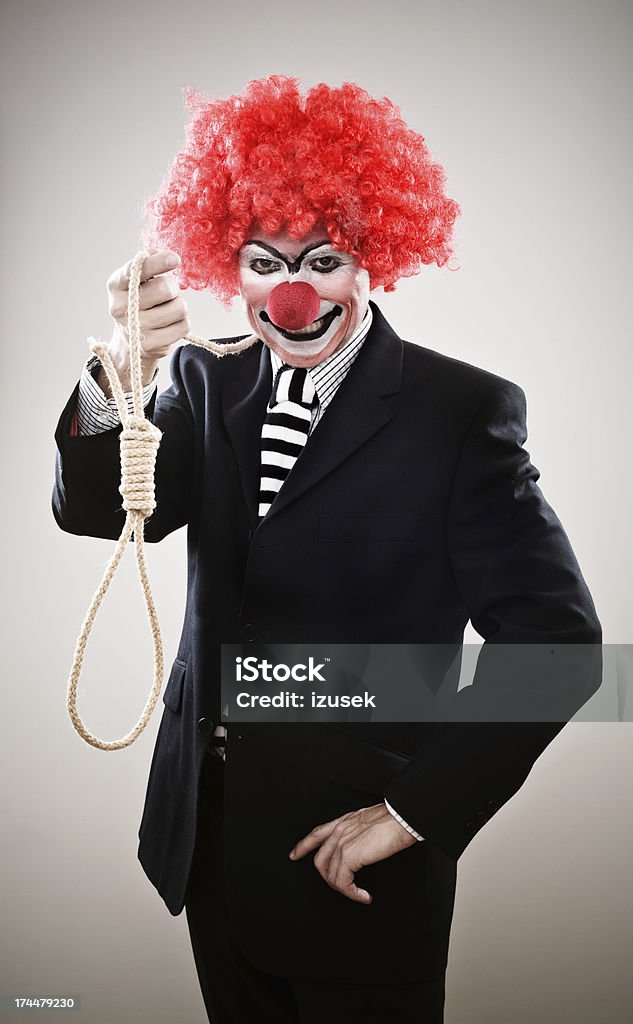 Affaires Clown avec Pendaison - Photo de Sourire figé libre de droits