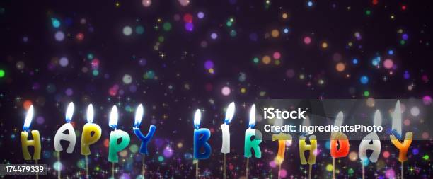 Happy Birthday Candles Stock Photo - Download Image Now - Backgrounds, Birthday, Candle