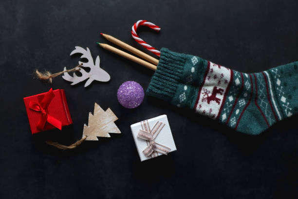 istock Stocking with Toys and Presents 1744795829