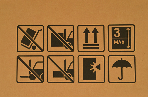 Collection symbols on cardboard