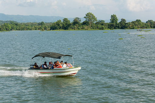 Speed boat on the beautiful Kaptai Lake, Rangamati, Bangladesh