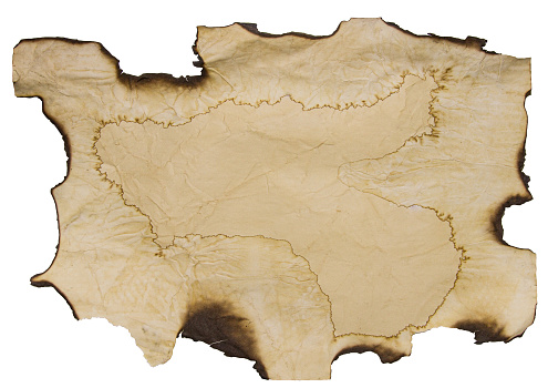 folded maps isolated on white