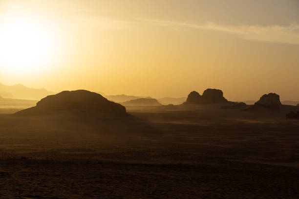 istock Golden hour - sunset view in Wadi Rum desert, Jordan. 1744807814