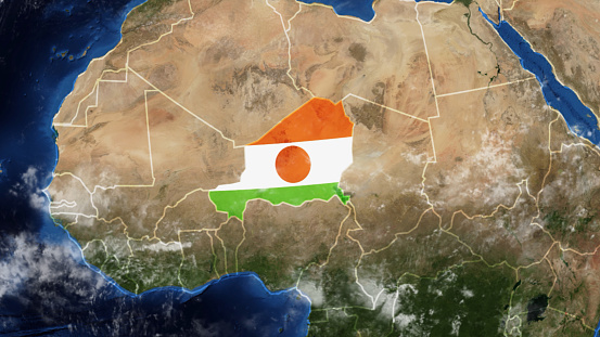 Credit: https://www.nasa.gov/topics/earth/images

An illustrative stock image showcasing the distinctive flag of Niger beautifully draped across a detailed map of the country, symbolizing the rich history and cultural pride of this renowned European nation.