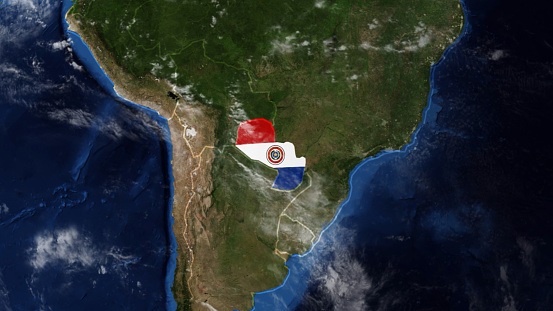 Credit: https://www.nasa.gov/topics/earth/images\n\nAn illustrative stock image showcasing the distinctive flag of Paraguay beautifully draped across a detailed map of the country, symbolizing the rich history and cultural pride of this renowned European nation.
