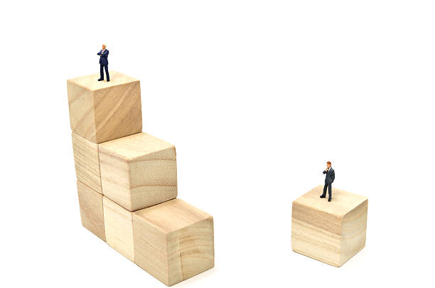 istock Businessman and Stairs of square blocks. 174482672