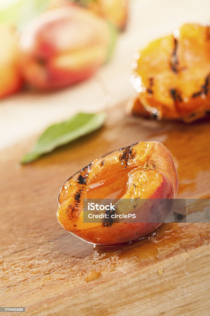 apricot grilled with sugar and honey Grilled Stock Photo