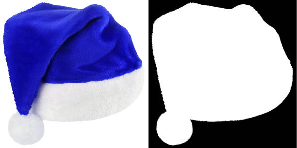 istock Santa Claus blue cap isolated on white 1744828773