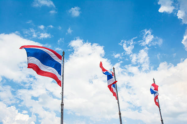 istock flag pole of thai on cloudy 174482879
