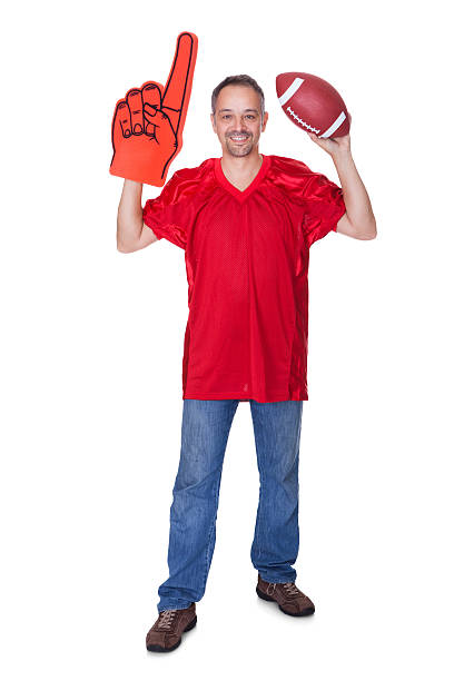 istock Happy Man Wearing Foam Finger 174484661