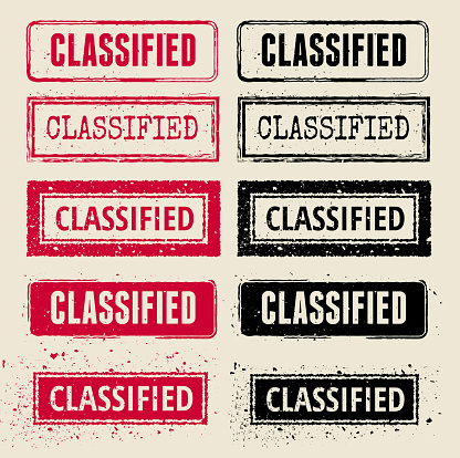 Classified Red and Black Rubber Stamps