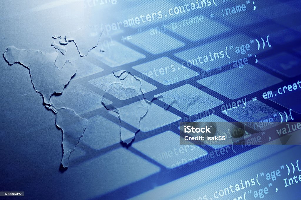 Program Coding Map World Map With Program Code Stock Photo - Download Image Now - Abstract ...