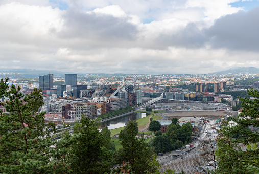 A picture of the downtown or Old Oslo district, also named as Gamle Oslo.