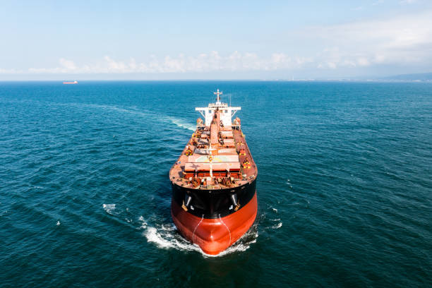 istock Aerial view of general cargo ship in transit. 1744862740