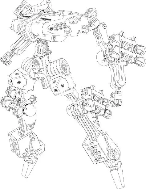 Vector illustration of Original design robot[Outline illustration]
