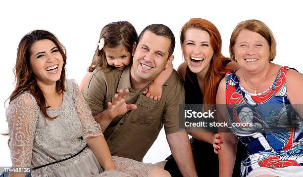 Trzy Pokolenia Rodziny Śmiać Się - zdjęcia stockowe i więcej obrazów 2-3 lata - 2-3 lata, 30-39 lat, 55-59 lat