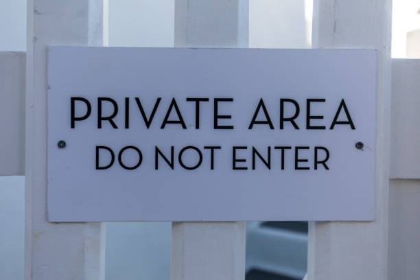 istock Private area sign at private property 1744884458