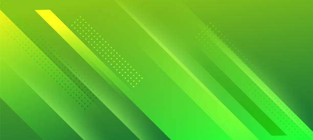 abstrakter geometrischer hintergrund mit grüner technologie mit geometrischem quadrat, kreis, streifenlinie und schatten. moderner futuristischer hintergrund - green backgrounds internet banner stock-grafiken, -clipart, -cartoons und -symbole