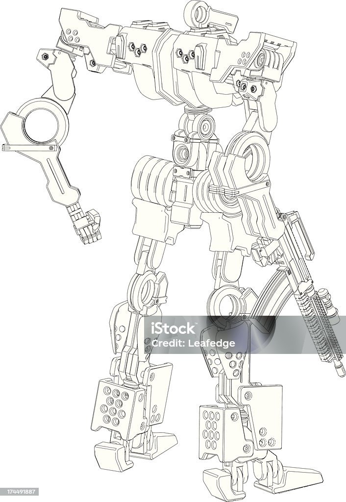 Diseño Original robot [ ilustración marco ] - arte vectorial de Estilo manga libre de derechos