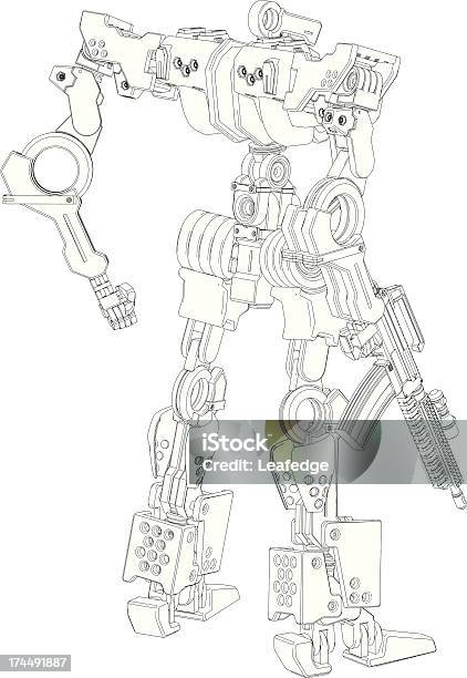 Ilustración de Diseño Original Robot Ilustración Marco y más Vectores Libres de Derechos de Estilo manga - Estilo manga, Robot, A la moda