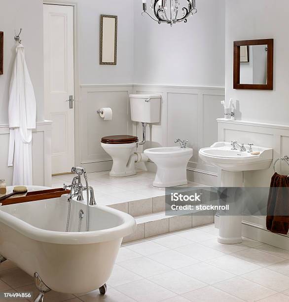 Interior Of Traditional White Bathroom Stock Photo - Download Image Now - Bathroom, Bathroom Sink, Luxury