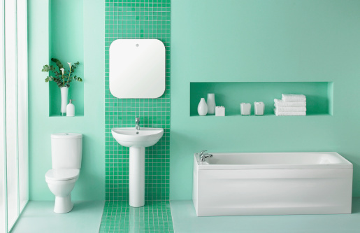 Simplistic green bathroom
