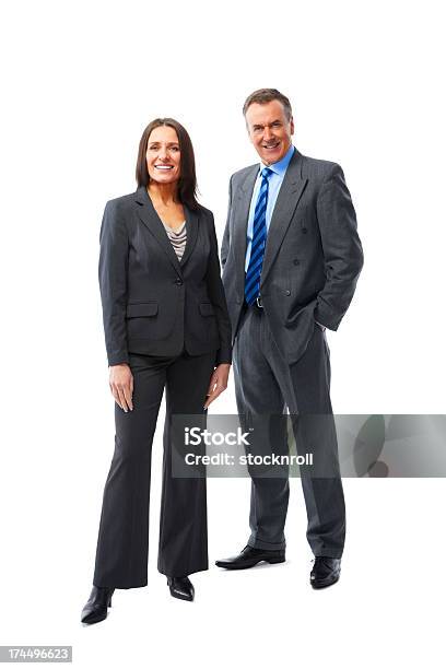 Foto de Dois Parceiros De Negócios Em Pé Juntos Em Branco e mais fotos de stock de Figura para recortar - Figura para recortar, Duas pessoas, Negócios