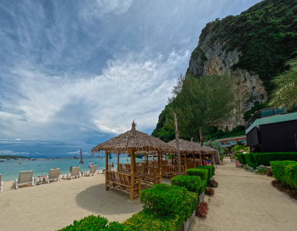 Phi Phi island one of the wonders of beauty just off the coast of phuket thailand. Phi phi island is famous for turquoise clear blue waters teaming with Corel reef fish white soft sand la isla de phi phi, una de las maravillas de la belleza frente a la costa de phuket, tailandia. la isla de phi phi es famosa por sus aguas azul turquesa y cristalinas que se combinan con los peces de arrecife de corel, la arena blanca y suave