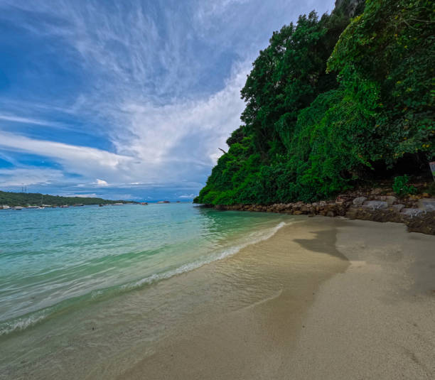 Phi Phi island one of the wonders of beauty just off the coast of phuket thailand. Phi phi island is famous for turquoise clear blue waters teaming with Corel reef fish white soft sand la isla de phi phi, una de las maravillas de la belleza frente a la costa de phuket, tailandia. la isla de phi phi es famosa por sus aguas azul turquesa y cristalinas que se combinan con los peces de arrecife de corel, la arena blanca y suave