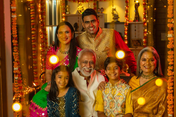 istock Happy multi-generation family celebrating Diwali at home 1744984365