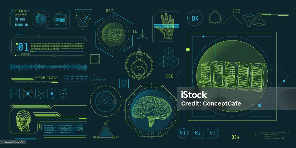 Hud Interface Design For Decoding Big Data Stock Illustration ...