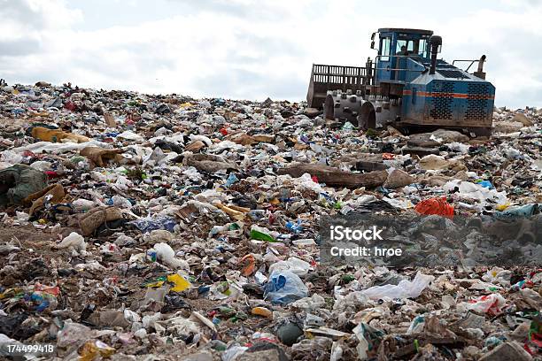 Truck Working Landfill Stock Photo - Download Image Now - Garbage, Methane, Abundance