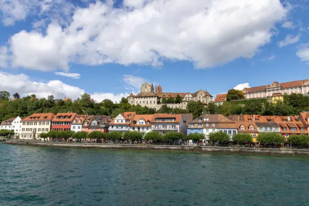 Lake Constance with a view of Ueberlingen, promenade and the state winery